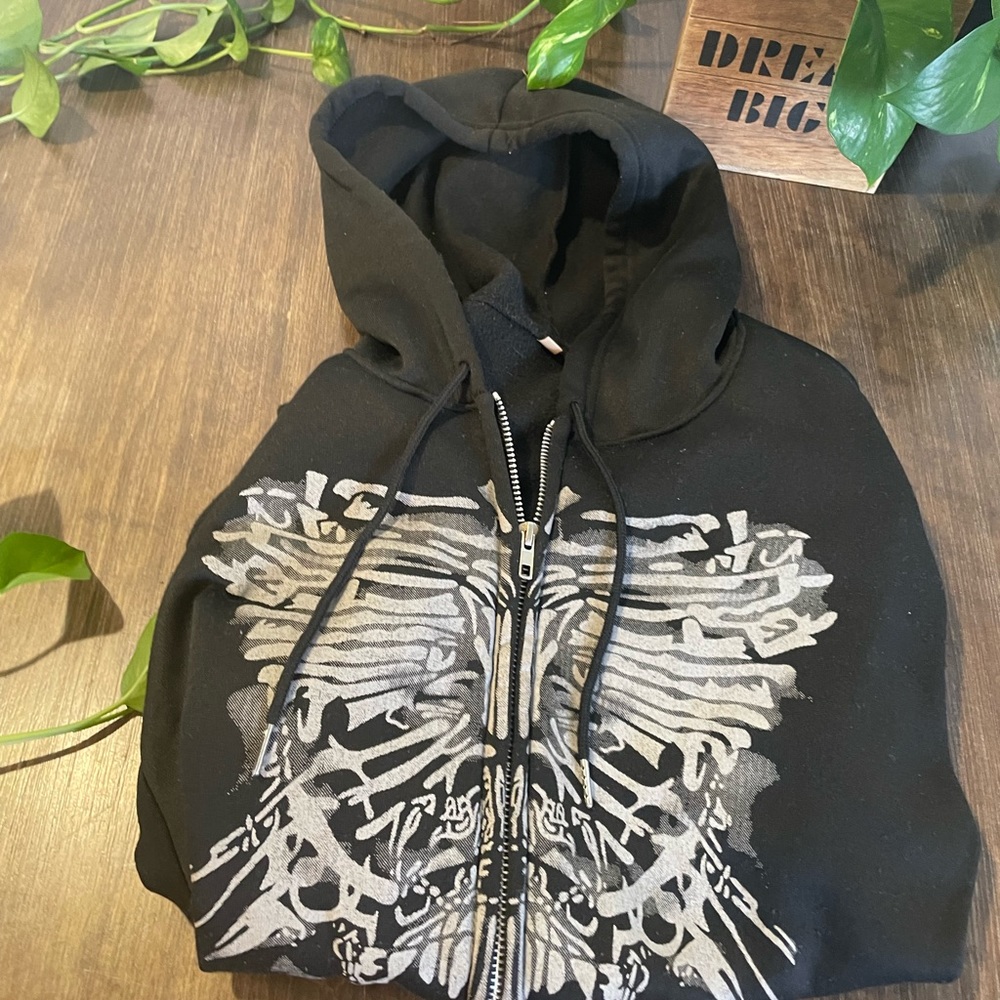 Zip up hoodie goth jacket